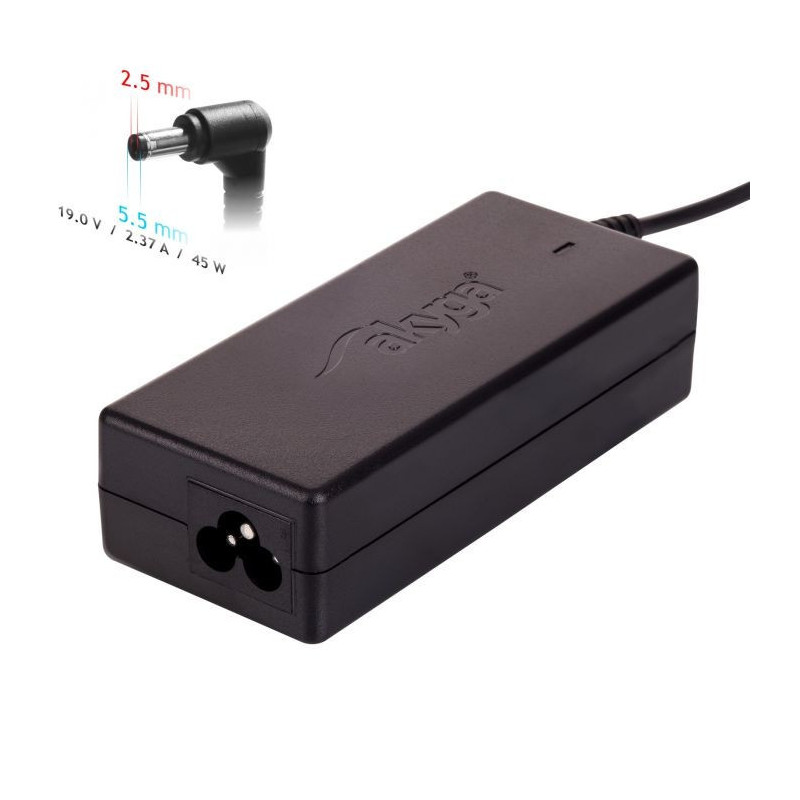 Charger for laptop Akyga AK-ND-61 (19V / 2.37A 45W 5.5 x 2.5mm) ASUS / TOSHIBA / LENOVO 1.2m