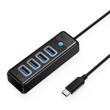 USB-C šakotuvas Orico (PW4U-C3) (4xUSB) juodas
