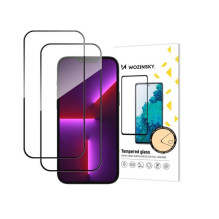 LCD apsauginis stikliukas "Wozinsky 5D Full Glue" Apple iPhone 17 Pro pritaikytas dėklui juodas (2vnt)