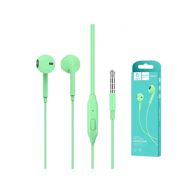 Handsfree Denmen (DR01G) 3,5mm green