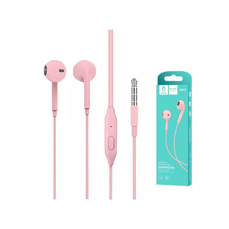 Handsfree Denmen (DR01P) 3,5mm pink