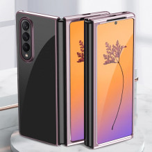 Dėklas, skirtas Samsung Galaxy Z Fold 4 dangteliui su metaliniu juodu rėmeliu