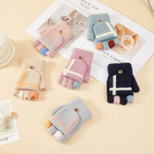 Moteriškos / vaikiškos žieminės telefono pirštinės - rožinės spalvos