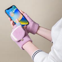 Women's / children's winter telephone gloves - pink