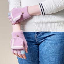Women's / children's winter telephone gloves - pink