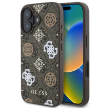 Guess Peony On 4G Background MagSafe dėklas iPhone 16 - rudas