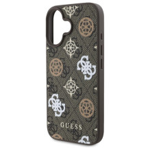Guess Peony On 4G Background MagSafe dėklas iPhone 16 - rudas
