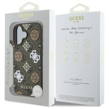 Guess Peony On 4G Background MagSafe dėklas iPhone 16 - rudas
