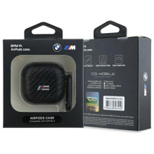 BMW BMA4CMPUCA AirPods 4 dangtelis juodas / juodas PU Carbon M kolekcija