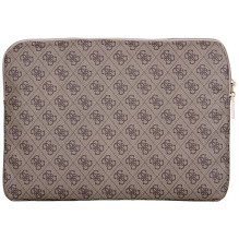 „Guess“ 14 colių nešiojamojo kompiuterio krepšys su užtrauktuku ir kišene „Sleeve 4G“ – rudas