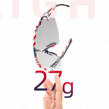 „Rockbros“ dviračių akiniai fotochrominiai su UV apsauga ir korekciniu įdėklu 14120008002 – JAV raštas – baltas