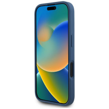 „Guess“ „Grained Roses Big 4G“ logotipo dėklas, skirtas „iPhone 16“ – mėlynas