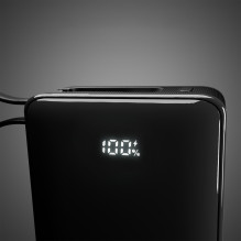 Išorinė baterija SBS 20000 mAh 20W su integruotu USB-C laidu ir skaitmeniniu ekranu - juoda
