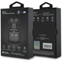 BMW M Metal M Logo Print ANC-ENC TWS Bluetooth Headphones - Black