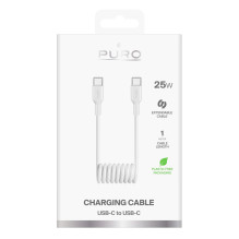 Puro 25W USB-C Spiral Cable - USB-C 1m - White