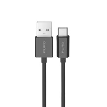 Puro TPE 12W USB-A - microUSB 1m Cable - Black