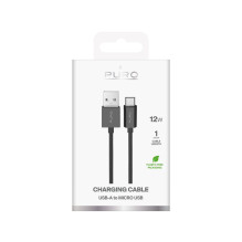 „Puro TPE“ 12 W USB-A – „microUSB“ 1 m kabelis – juodas