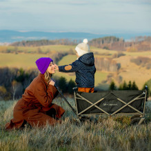 Wozinsky WZP-100 beach, tourist, garden trolley, durable, wide wheels, with safety net up to 100 kg - black