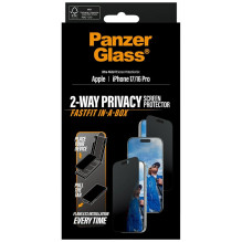 „Skło prywatyzujące PanzerGlass Ultra-Wide Fit Fastfit“ su „iPhone 17/16 Pro“