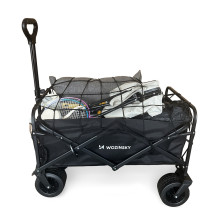 Wozinsky WZP-100 beach, tourist, garden trolley, durable, wide wheels, with safety net up to 100 kg - black
