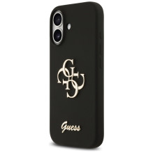 „Guess“ silikoninis „Big 4G Script“ dėklas, skirtas „iPhone 17“ – juodas