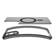 „Spigen Ultra Hybrid Mag“ dėklas su „MagSafe“ technologija, skirtas „Samsung Galaxy S25 Edge“ – juodas, permatomas