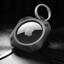 Tech-Protect Rough Pro case for Apple AirTag with ring - black