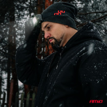 Įkraunamas priekinis žibintas su COB judesio jutikliu 1800mAh (BATT) AMIO-04666