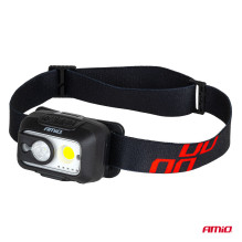 Rechargeable headlamp with motion sensor XPG+COB 1800mAh (BATT) AMIO-04667