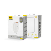 „Dudao A5HEU“ 3xUSB-A 1xUSB-C PD 20W QC3.0 18W+ 2x12W sieninis įkroviklis - baltas