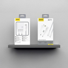 Dudao A27MaxCEU PD QC 35W USB-A USB-C Wall Charger with USB-C Cable - White