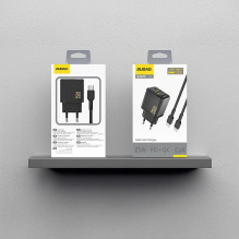 Dudao A26TCEU PD QC 25W GaN USB-A USB-C Wall Charger with USB-C Cable - Black