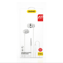 Dudao X10PRO wired headphones, mini jack 3.5mm, in-ear with remote control - white