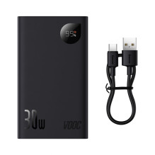 „Baseus Adaman2“ 20000mAh 30W išorinė baterija su 2 USB-A / USB-C PD / QC / SCP / Oppo Super VOOC – juoda
