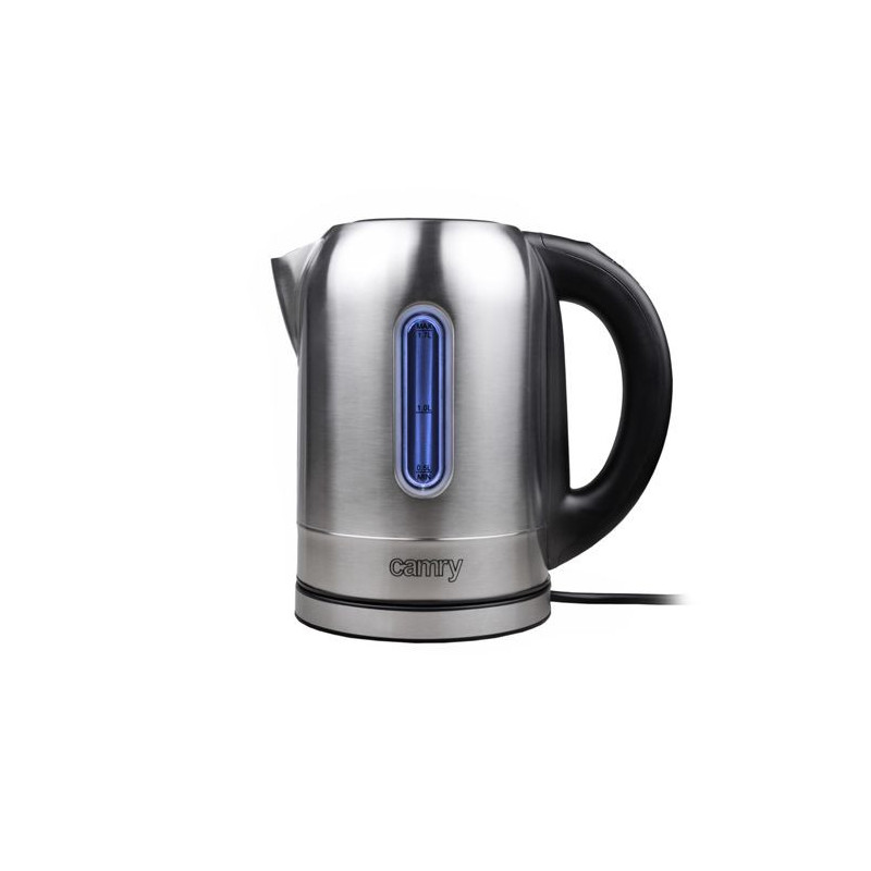 Camry Kettle CR 1253 With electronic control, 2200 W, 1.7 L, Stainless steel, Stainless steel, 360° rotational base