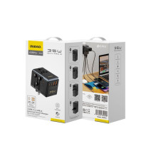 „Dudao Dudao A35Pro 35W“ ES / JK / Australijoje / JAV / JP kelioninis adapteris, 3x USB-C, 2x USB-A – juodas