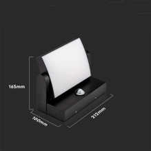 V-TAC 17W LED Wall Light Sensor Black Body 4000K IP65