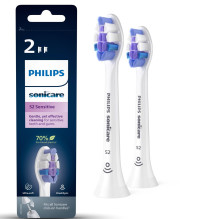 „Philips S2 Sensitive HX6052 / 10“ itin minkštos keičiamos ultragarsinės dantų šepetėlio galvutės