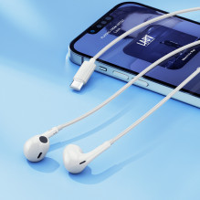 QCY LH1 In-Ear Wired Headphones with Remote and Microphone 1.15m - White