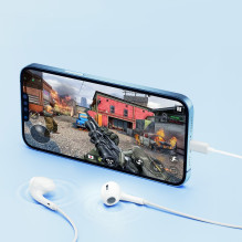 QCY LH1 In-Ear Wired Headphones with Remote and Microphone 1.15m - White