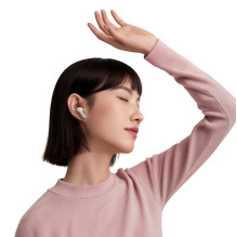 QCY Buds In-Ear Headphones with ENC SBC IPX4 Bluetooth 5.4 - White