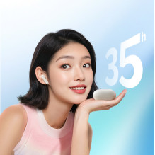 QCY Buds In-Ear Headphones with ENC SBC IPX4 Bluetooth 5.4 - White