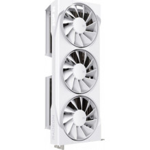 „XFX Radeon RX 9070 Swift OC“ – balta žaidimų vaizdo plokštė, 16 GB GDDR6, 256 bitų atmintis.