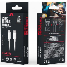 maXlife MXUC-05 USB-C to USB-C 2,0 m 60W White