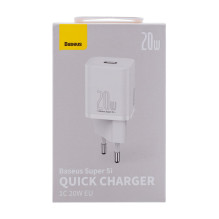 Pakrovėjas - Baseus Super Si 20W USB Type-C Greitas Įkrovimas Baltas