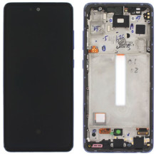 Ekranas Samsung A528 A52S 2021 su lietimui jautriu stikliuku ir rėmeliu Awesome Purple / Violet originalus (assembled se