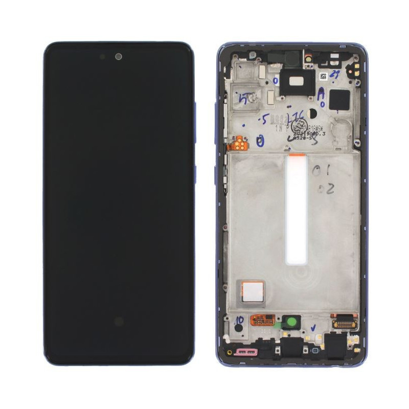 Ekranas Samsung A528 A52S 2021 su lietimui jautriu stikliuku ir rėmeliu Awesome Purple / Violet originalus (assembled se