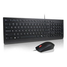 Lenovo Essential Wired Combo Black US Euro keyboard Mouse included Universal USB