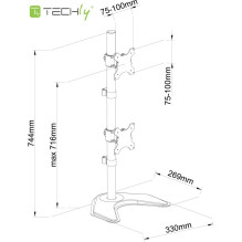 Techly ICA-LCD 2520V monitor mount / stand 68.6 cm (27") Desk Black Techly ICA-LCD 2520V monitor mount / stand 68.6 cm (27") Desk Black