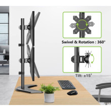 Techly ICA-LCD 2520V monitor mount / stand 68.6 cm (27") Desk Black Techly ICA-LCD 2520V monitor mount / stand 68.6 cm (27") Desk Black